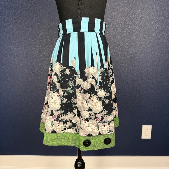 Anthropologie Plenty by Tracy Reese Pleated Skirt with Buttons, Size 4 - Picture 5 of 10